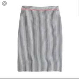 Jcrew no.2 pencil skirt seersucker stripe